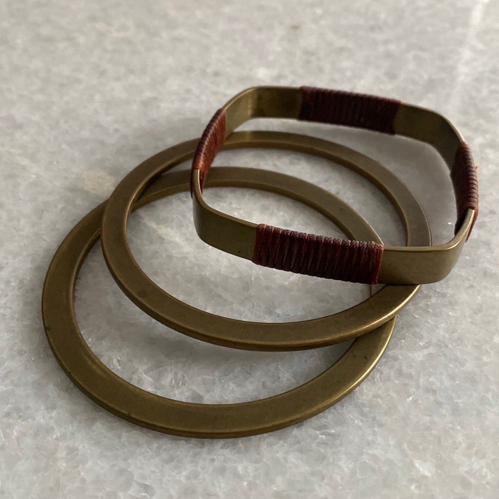 Set of 3 brass bangles/bracelets